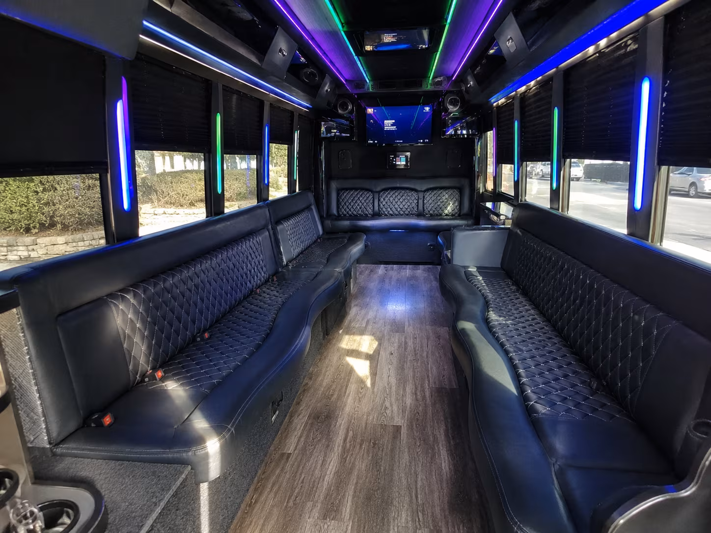 miami 15 passenger party bus interior