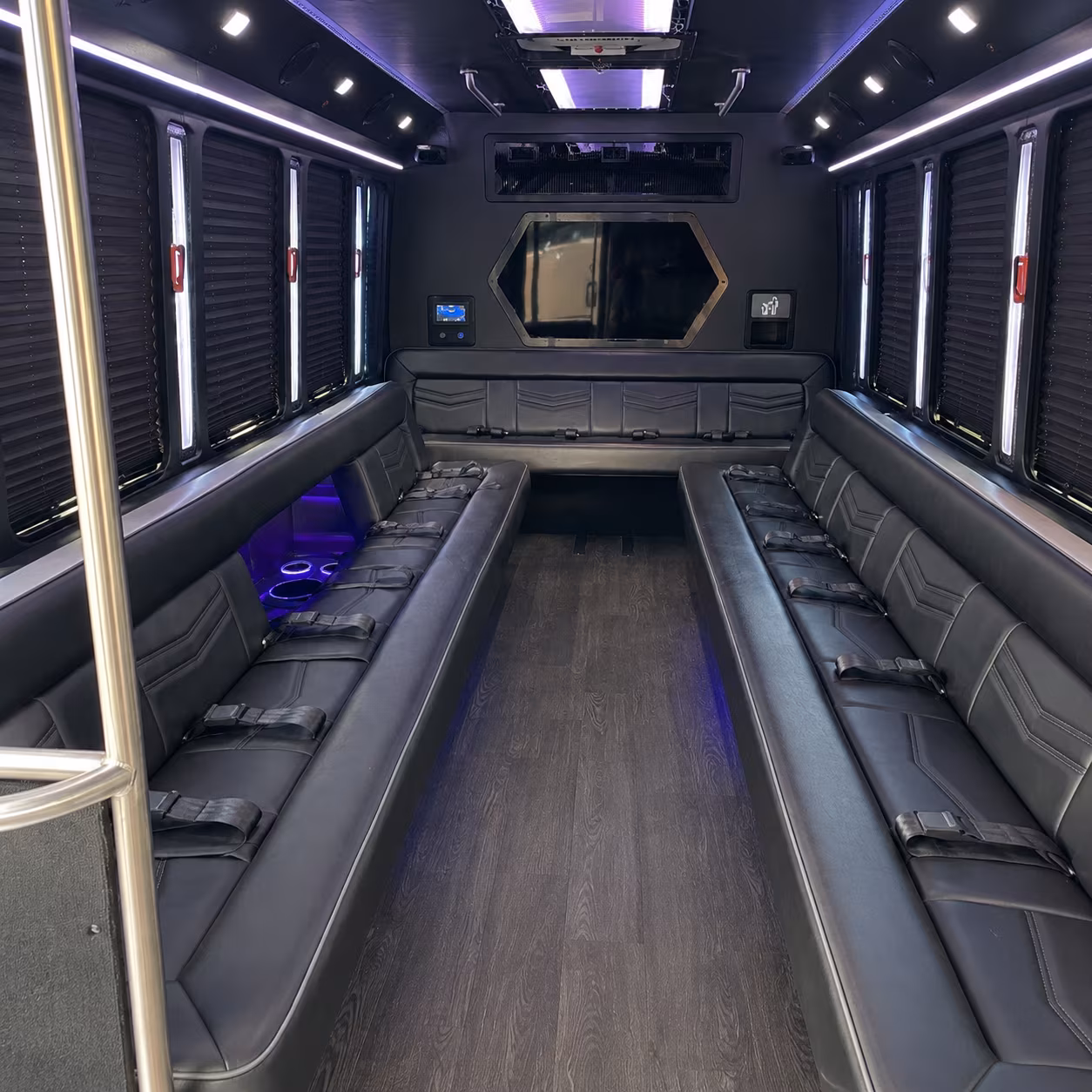 miami 18 passenger party bus interior