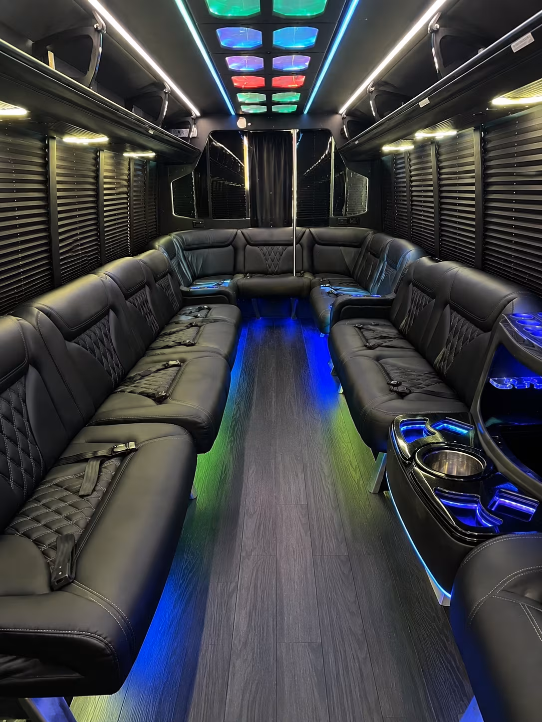 miami 20 passenger party bus interior