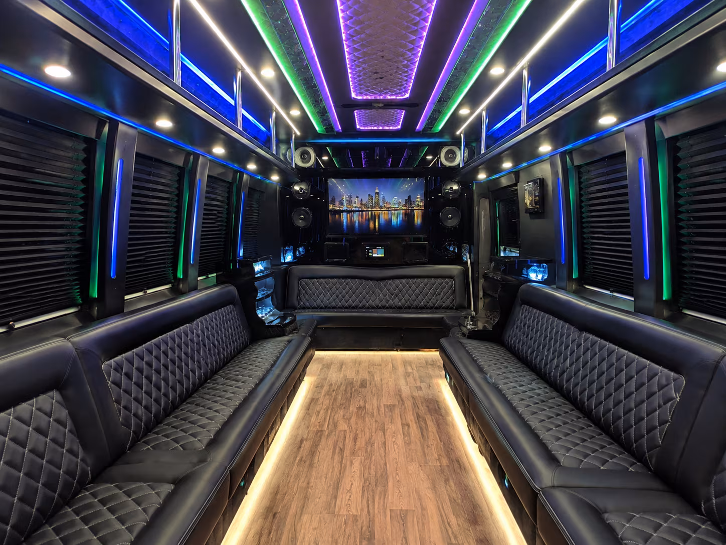 miami 25 passenger party bus interior