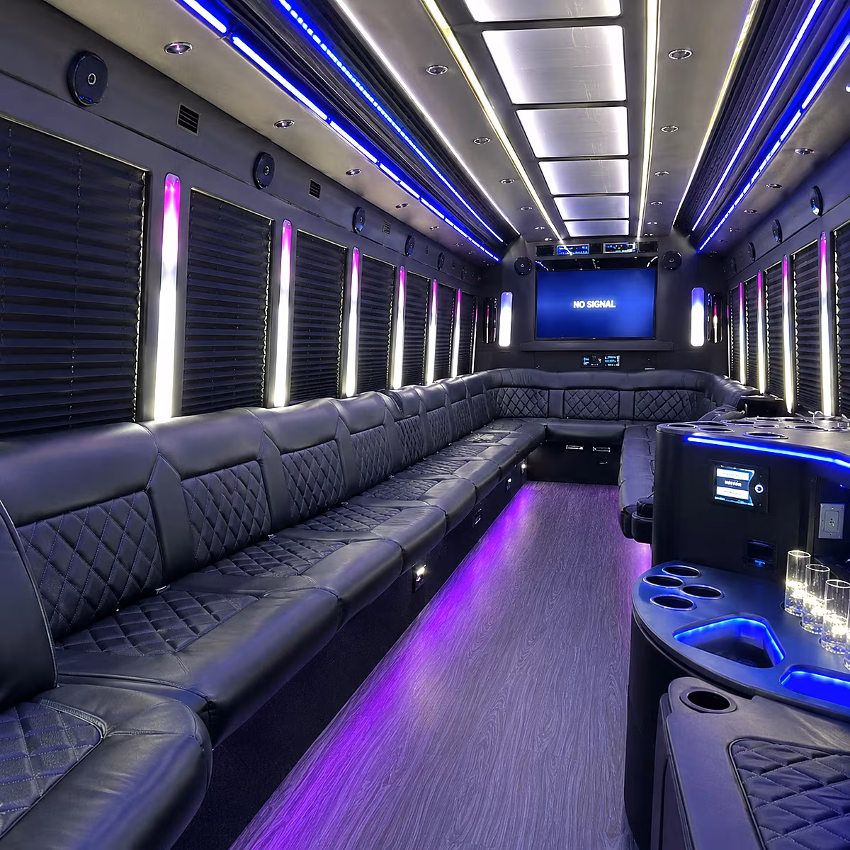 miami 30 passenger party bus inside