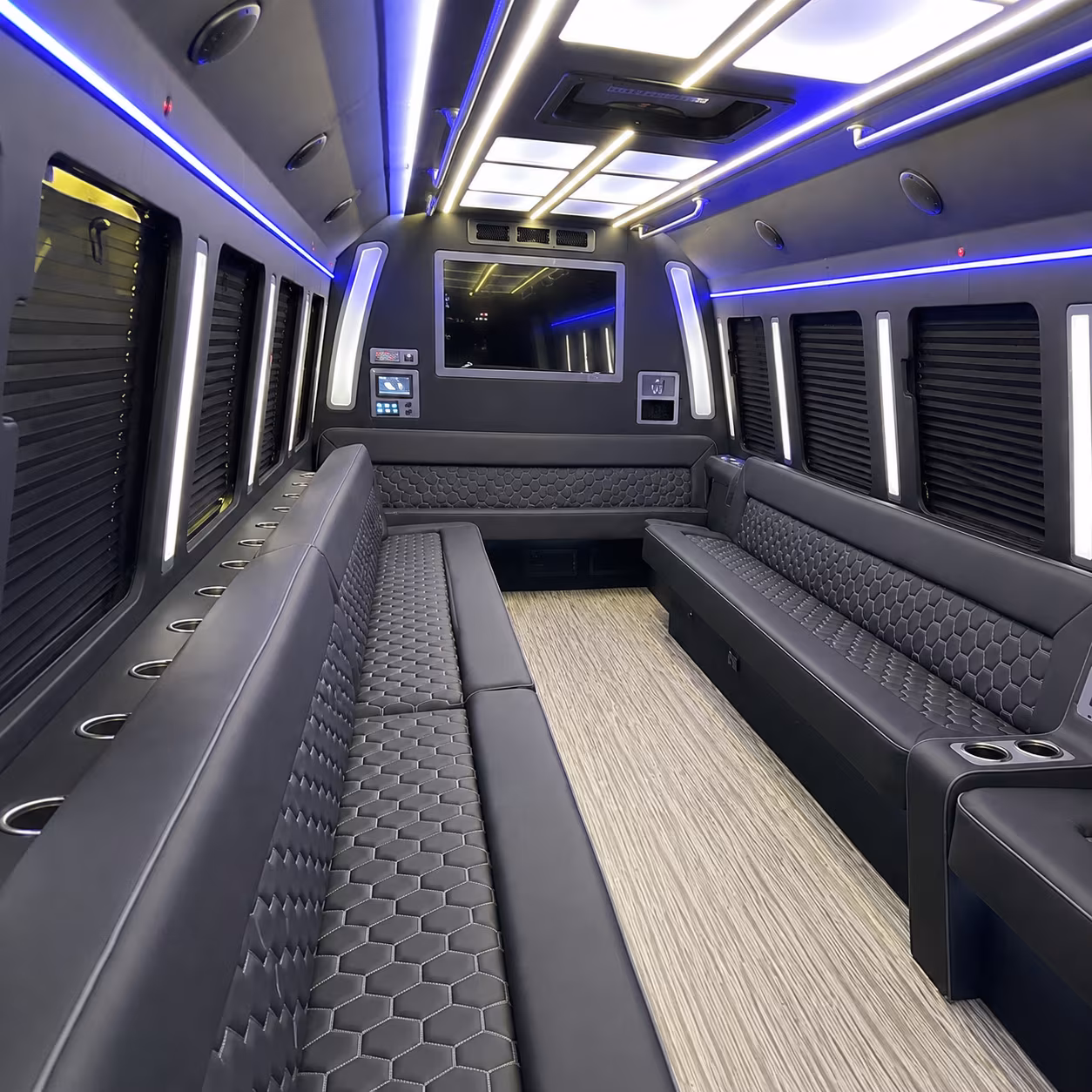 miami 40 passenger party bus inside