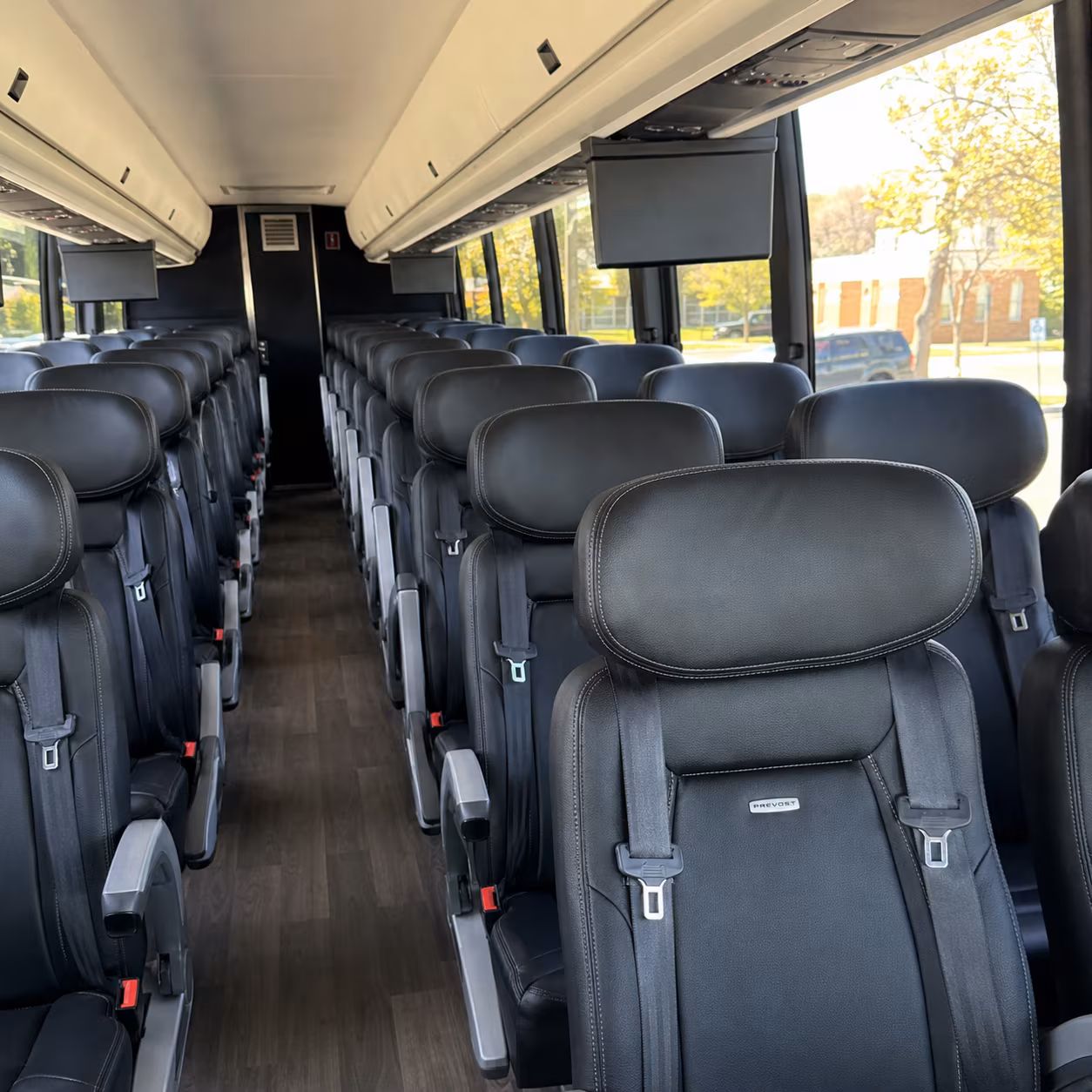 miami 45 passenger charter bus inside