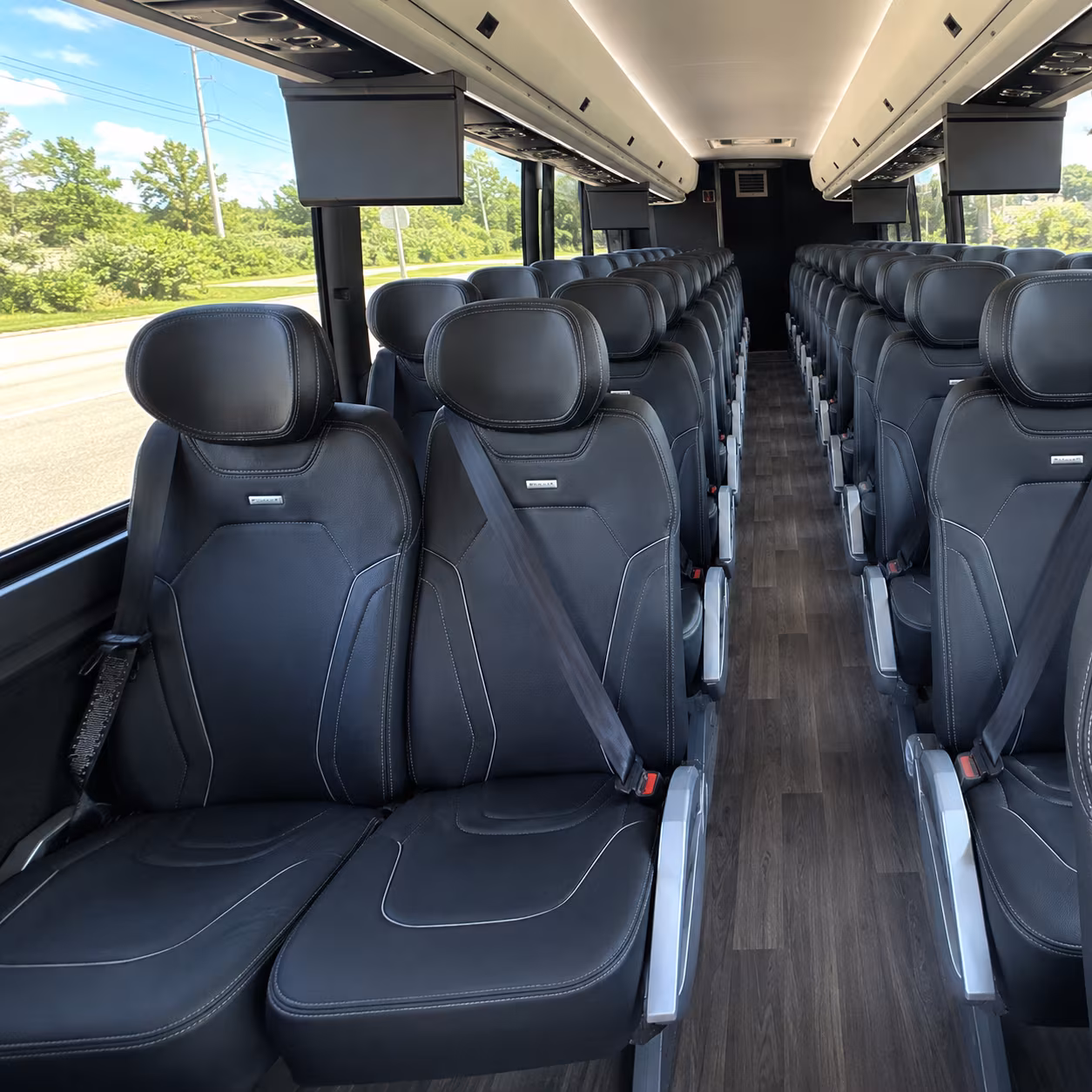 miami 47 passenger charter bus inside