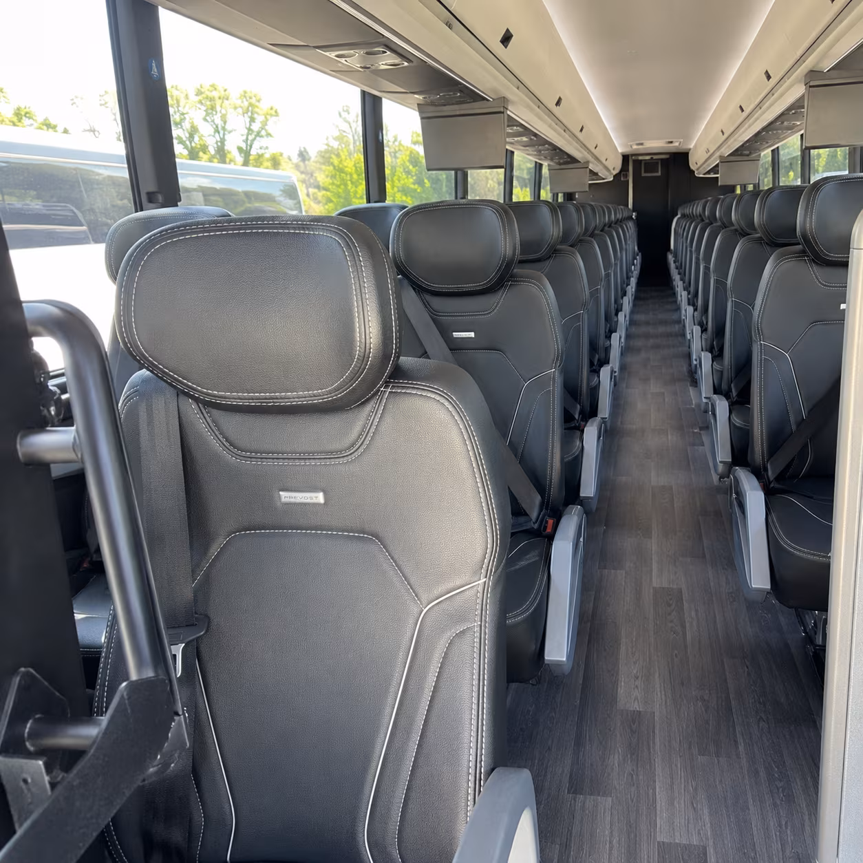 miami 47 passenger charter bus interior