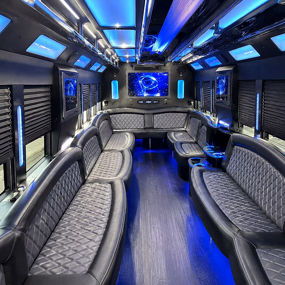 miami 50 passenger party bus interior